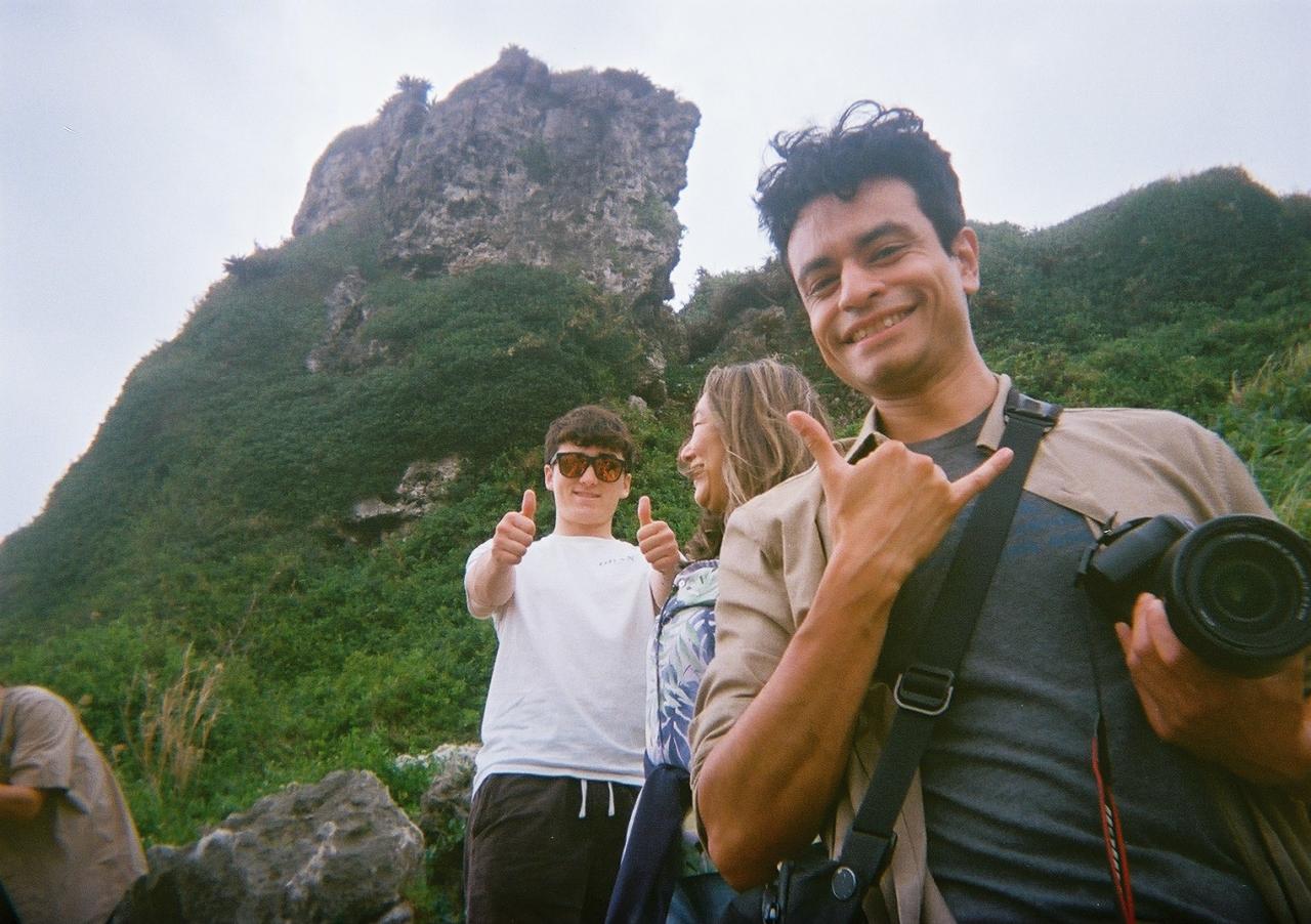 Guests at waterfall down south (film camera)