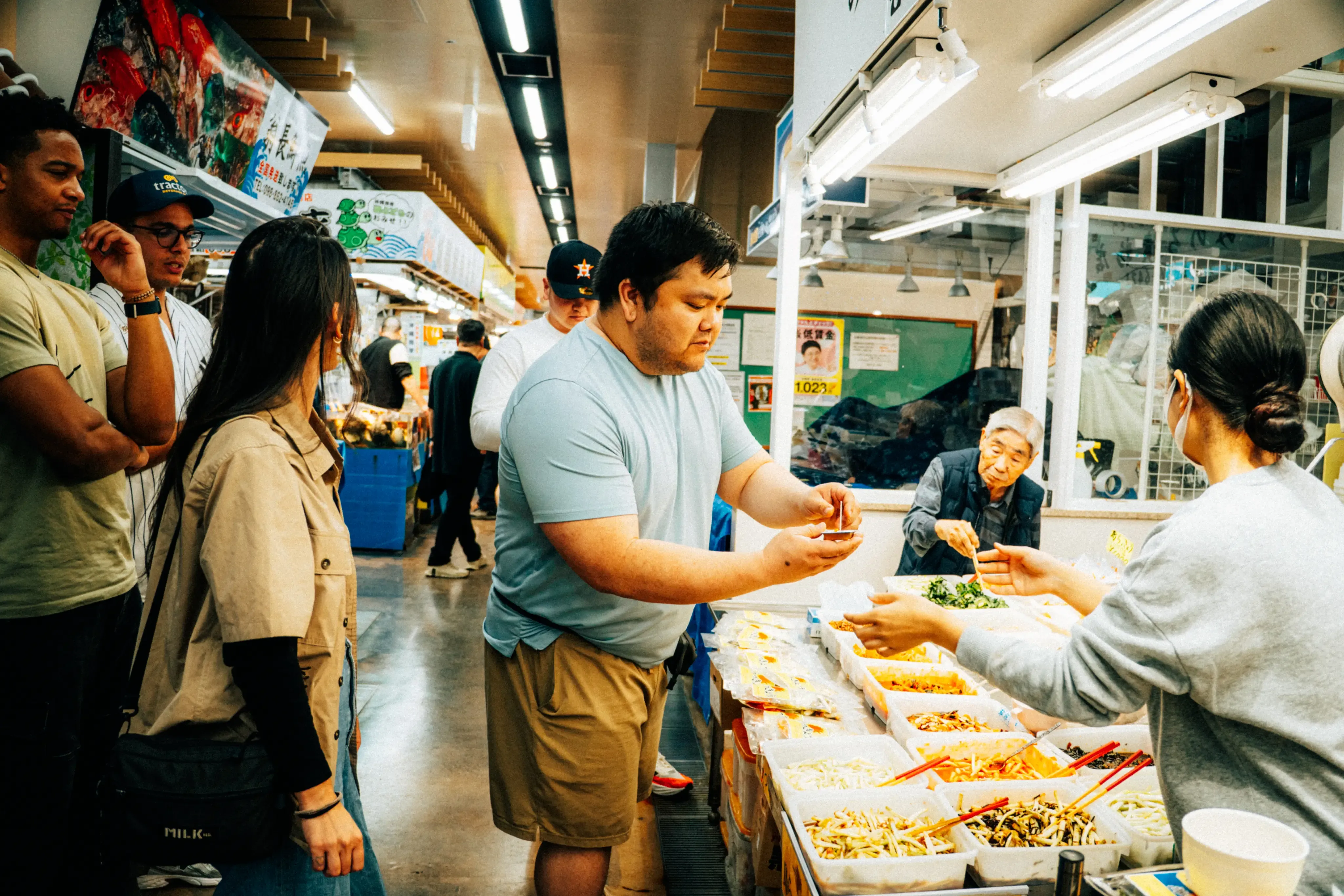 Customer buying pickles