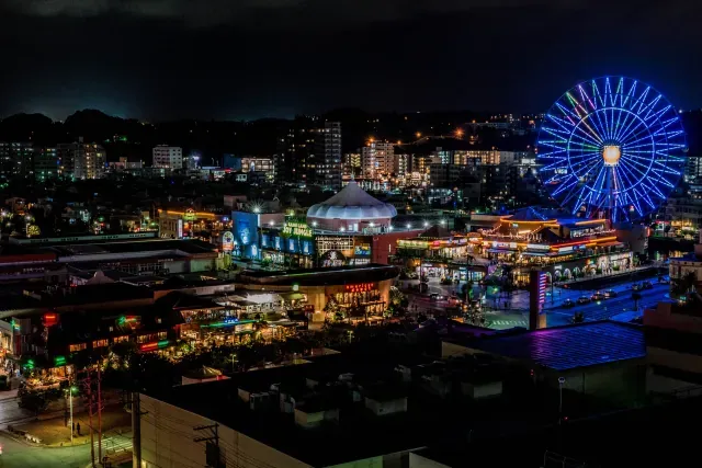 american village by night