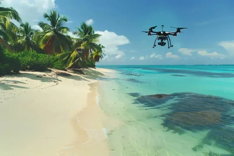 drone on the beach