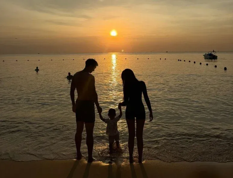 family at the beach